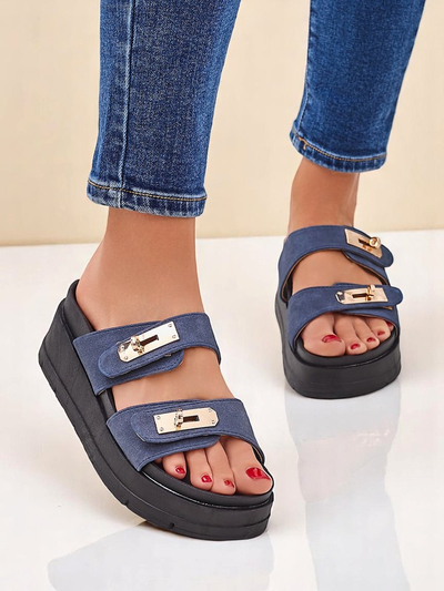 Royal Fashion Women's Dalia Buckle Platform Sandals