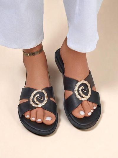 Royalfashion Women's Flat Flip-Flops Golden Step