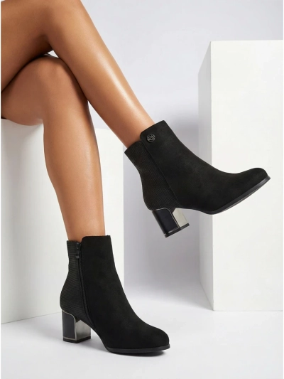 Women's Arshin eco-suede ankle boots with block heel