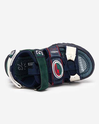 Navy blue and green boys' sandals with Velcro Roser-Footwear