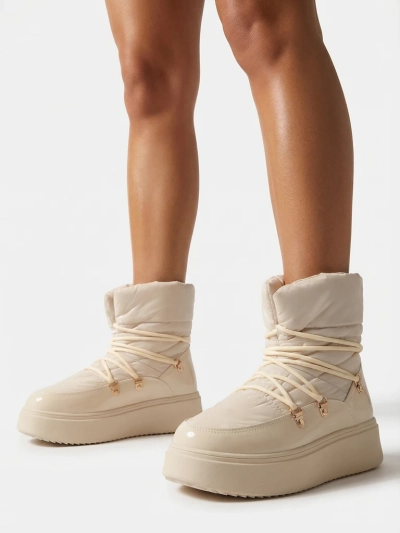 Royalfashion Naiste liibuvad lumesaapad kreemikas värviga Dabenda