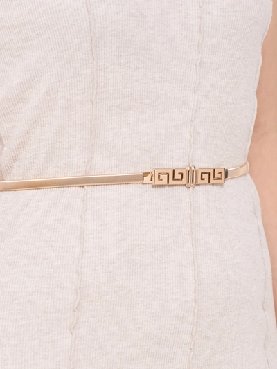 Золотой металлический женский ремень Minerva Elegante с греческим мотивом, 64-100 см