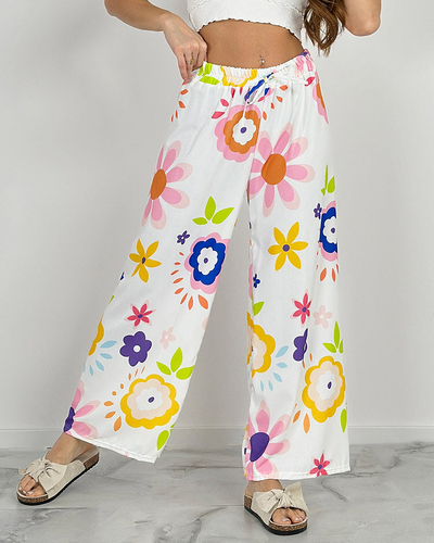 Royalfashion Naiste laiad lillemustrilised riidest püksid