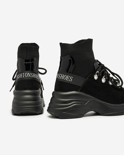 Royalfashion Women's black insulated Aleppo sneakers