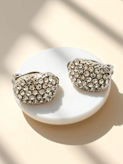 Royalfashion Women's clip-on earrings with cubic zirconia