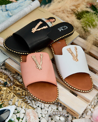 Royalfashion Women's eco leather flip-flops Cemenna