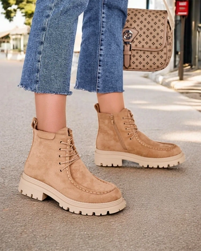 Royalfashion Kvinnar lace-up ankil stövlar Rullose