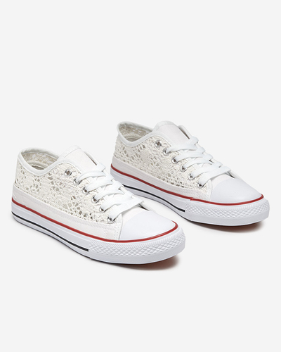Tareni women's white openwork sneakers - Footwear
