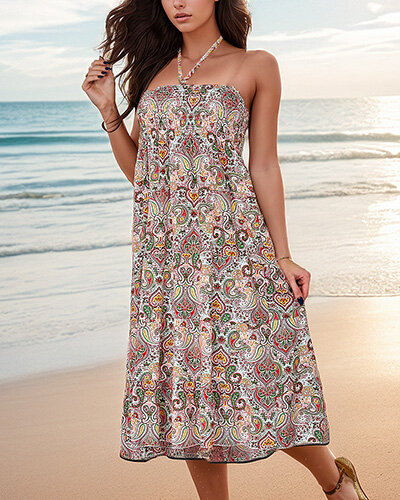 Royalfashion Naiste midi-kleit prindiga