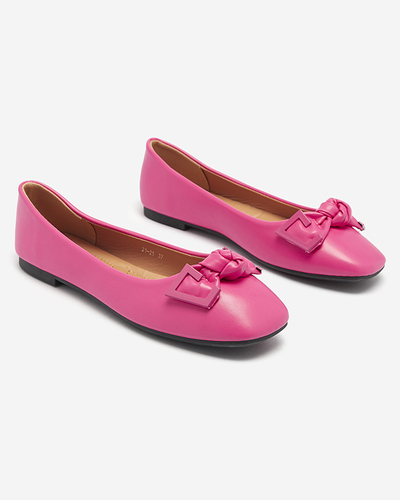 Women's pink ballerinas with decoration on the nose Caxien- Footwear
