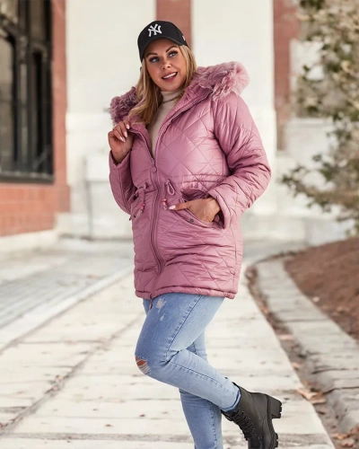 Royalfashion Naiste tikitud jakk roosas