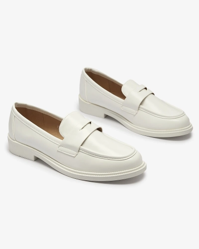 White women's moccasins made of eco leather Zibom- Footwear