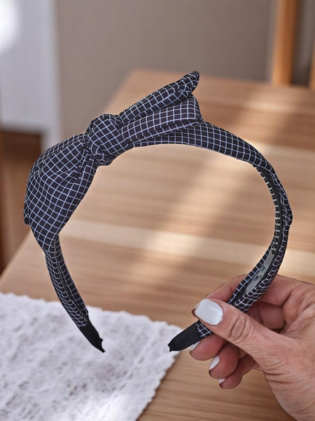 Royalfashion Ободок для волос с клетчатым бантом Gosia