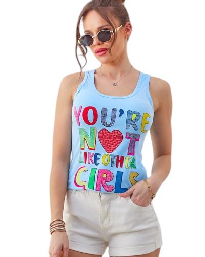 Royalfashion Women's cotton tank top with straps and prints