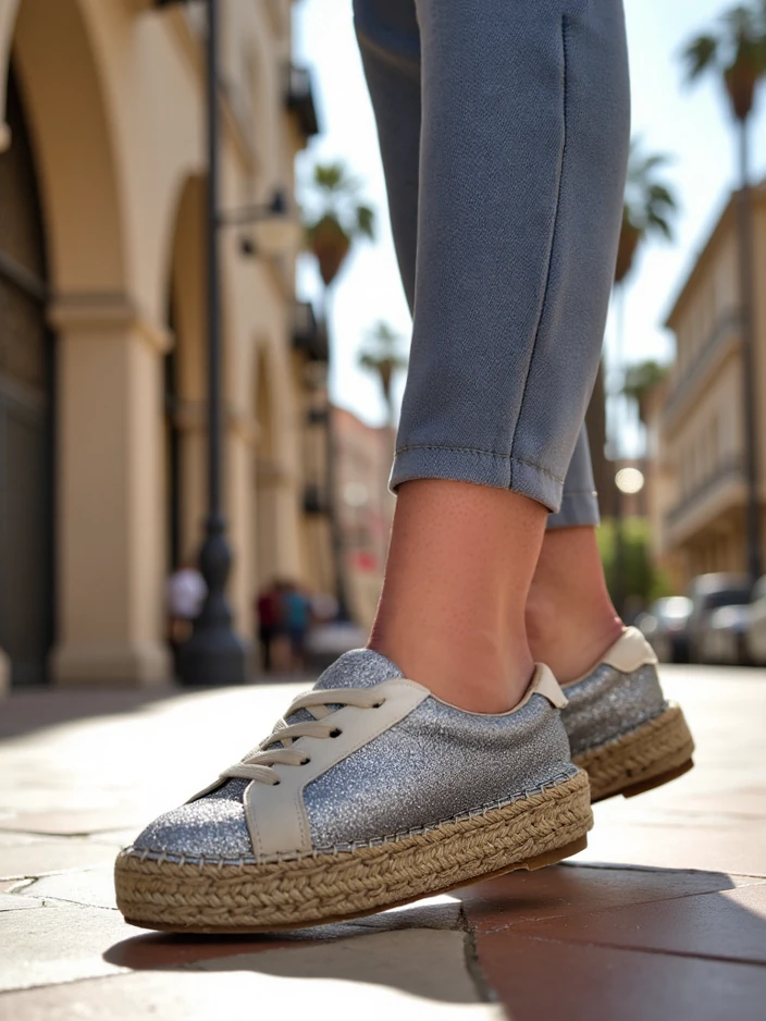 Royalfashion Women's sneakers with glitter Sercele