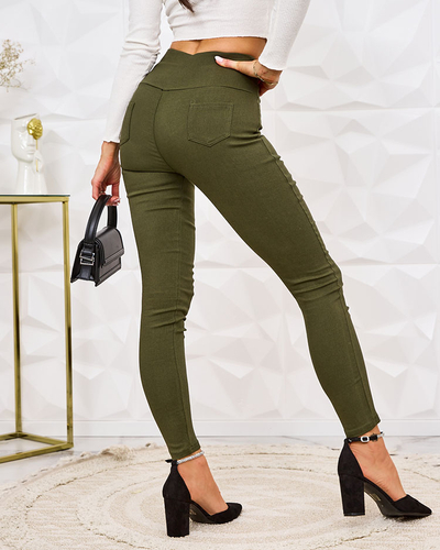 Royalfashion Naiste teggings püksid dekoratiivse sidemega