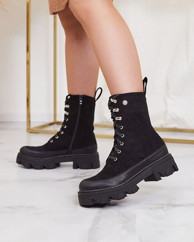 Royalfashion Women's lace-up boots in black Citrisi