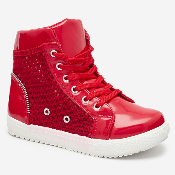 Красные кроссовки для девочек с высоким верхом Borris- Footwear