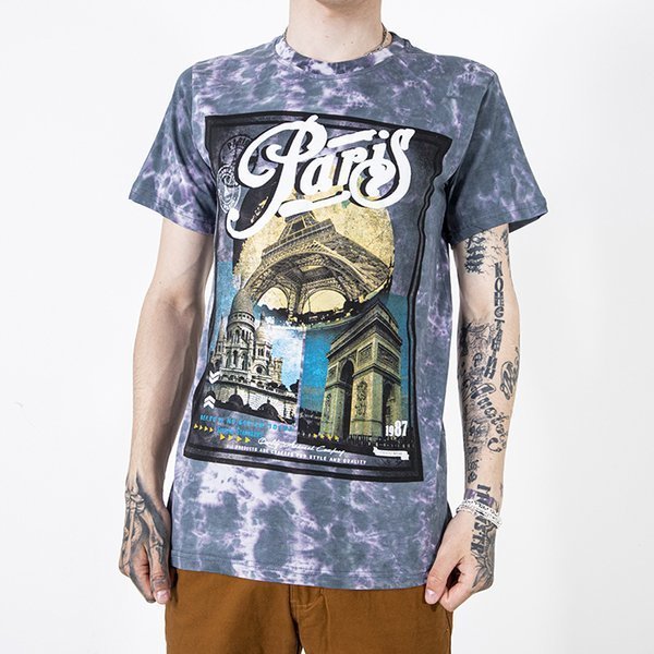 Men's gray cotton t-shirt with print - Clothing