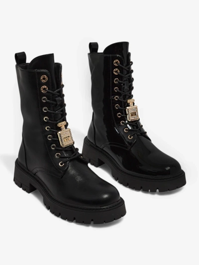 Eco-leather laced women's ankle boots Venit