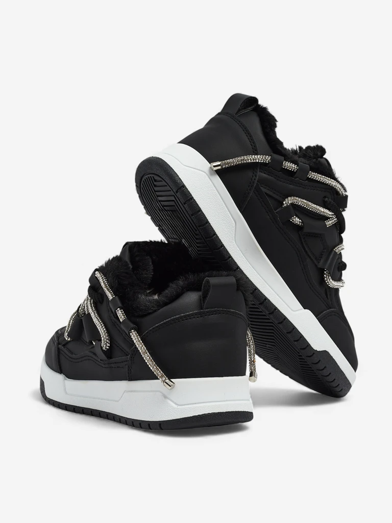 Женские кроссовки Luna черные из экологичной кожи на каждый день