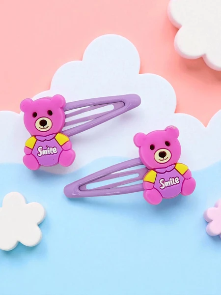 Hair clips with a bear
