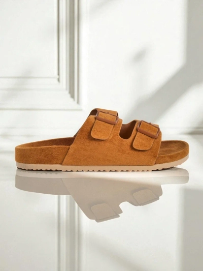 Royalfashion Women's Eco-Suede Sliders with Buckles Bella Duo