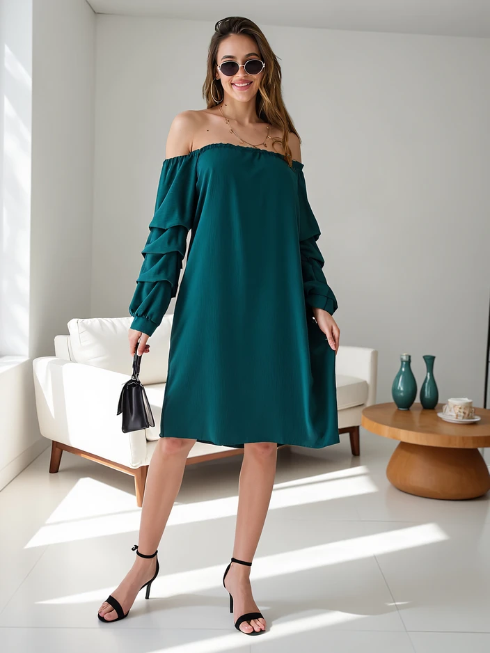 Royalfashion Suju daamid kleit a'la Hispaania stiilis volangidega