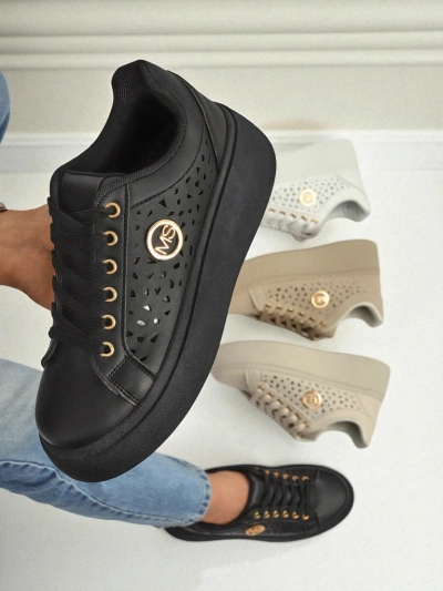 Aurelia Nero - Черная платформа Royalfashion из экокожи, модель LH201-8