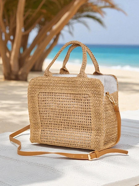 Royalfashion Large women's straw bag Ariadne Raffia