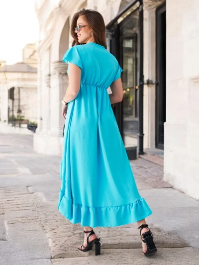 Royalfashion Naiste midi kleit ebaühtlase hemiga