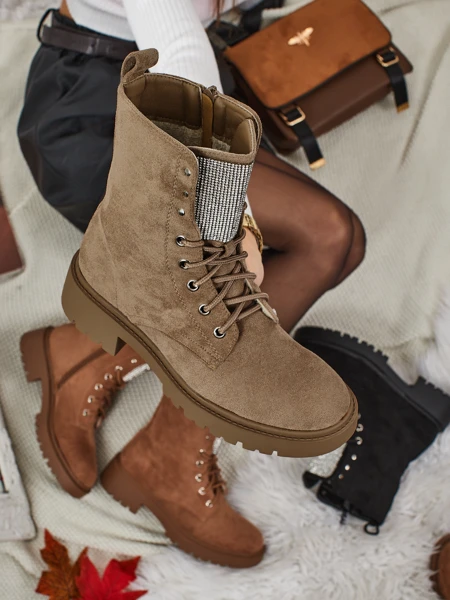 Eco Suede Lace-up Women's Ankle Boots Ferlyne