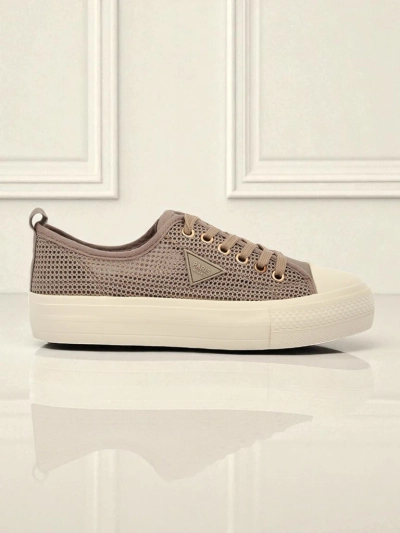 Women's Hypatia Mesh sneakers light brown for summer flat sole 3cm