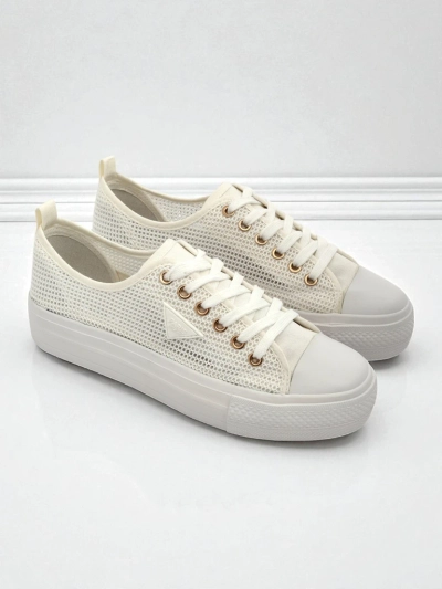Women's White Ariadne Mesh Sneakers – Breathable Flat Sole Sneakers
