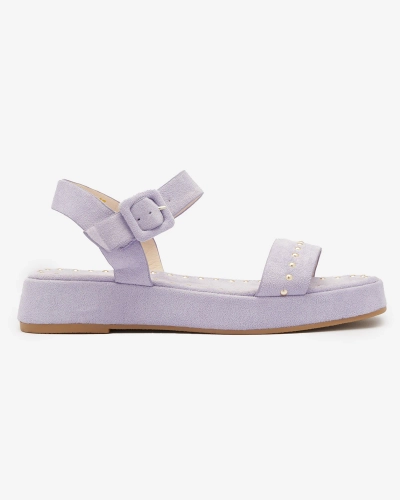 Purple women's sandals with rhinestones Franssia - Footwear