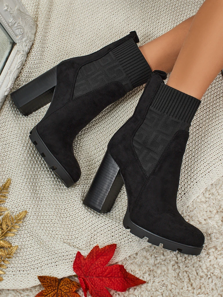 Women's Vansoria Eco-Suede Ankle Boots with Block Heel