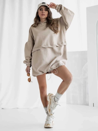 Royalfashion Women's cotton mini dress hoodie type