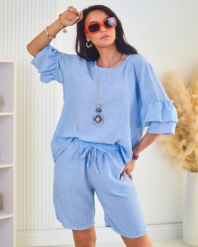 Royalfashion Naiste suvine komplekt puuvillast ja linasest materjalist