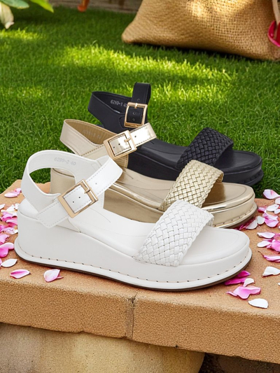 Royalfashion Naiste kiilkontsaga sandaalid punutud rihmaga Fiolle