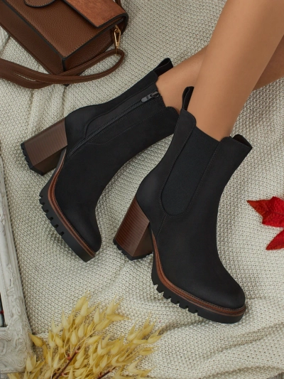 Naiste öko-seemisnahast saapad jämeda kontsaga Soreya