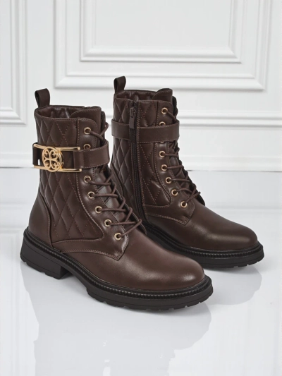 Tepitud ökoloogilisest nahast naiste poolsaapad Sable Rose