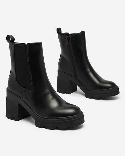 Royalfashion Черные женские сапоги на шпильке Atherta