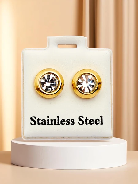 Royalfashion Women’s clip-on earrings with cubic zirconia