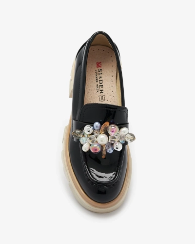 Livia Elegante - Black Luxury Flat Heel Loafers