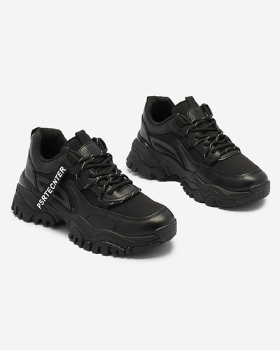 Black women's sneaker sports shoes Evilpo- Footwear