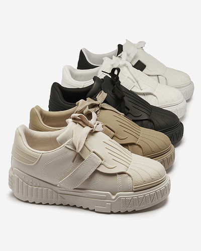 Mustad ja valged naiste spordijalatsid kummist sisetaldadega Inika - Jalatsid