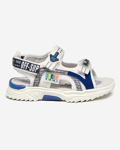 Laste valged ja tumesinised sandaalid, mis on kinnitatud Ceteris Velcro - Shoes