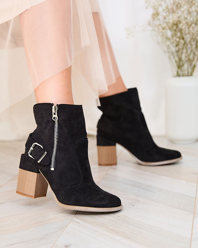 Royalfashion Black eco-suede women's high stiletto boots Acimra