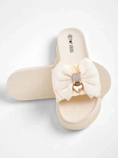 Royalfashion Women's Platform Flip-Flops with Bow Sento Pace