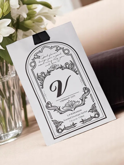 Fragrant sachets for cars, bags, closets, and bathrooms. Vibrant City.